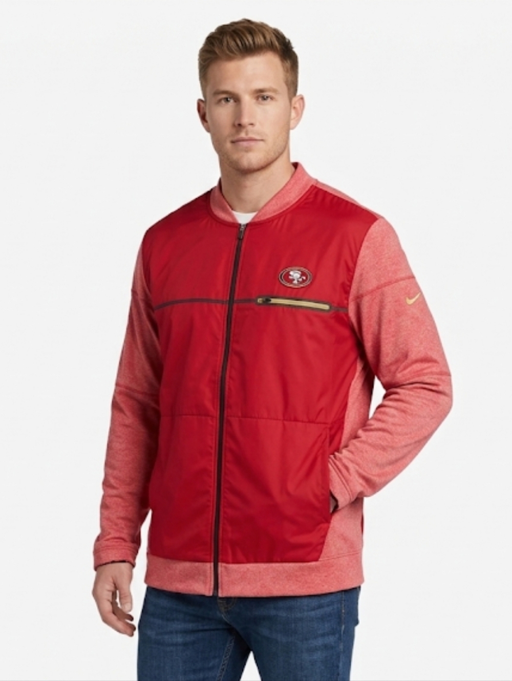 Nike NFL San Francisco 49ers Football Shield Hybrid Full Zip Jacket Men's 2XL